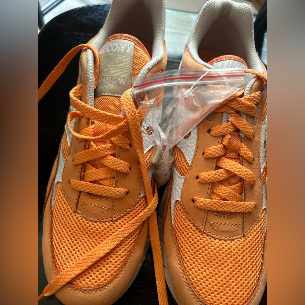 Saucony Vibrant Orange and White Sneakers